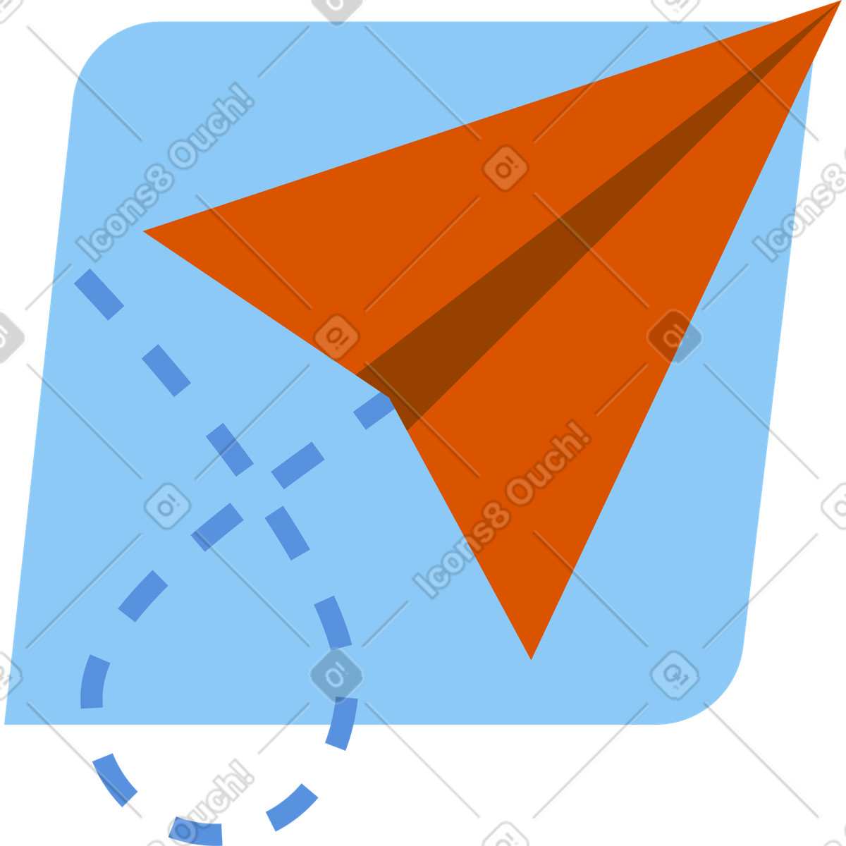 Illustration Avion en papier avec rail dans le style Vector à télécharger aux formats PNG, SVG