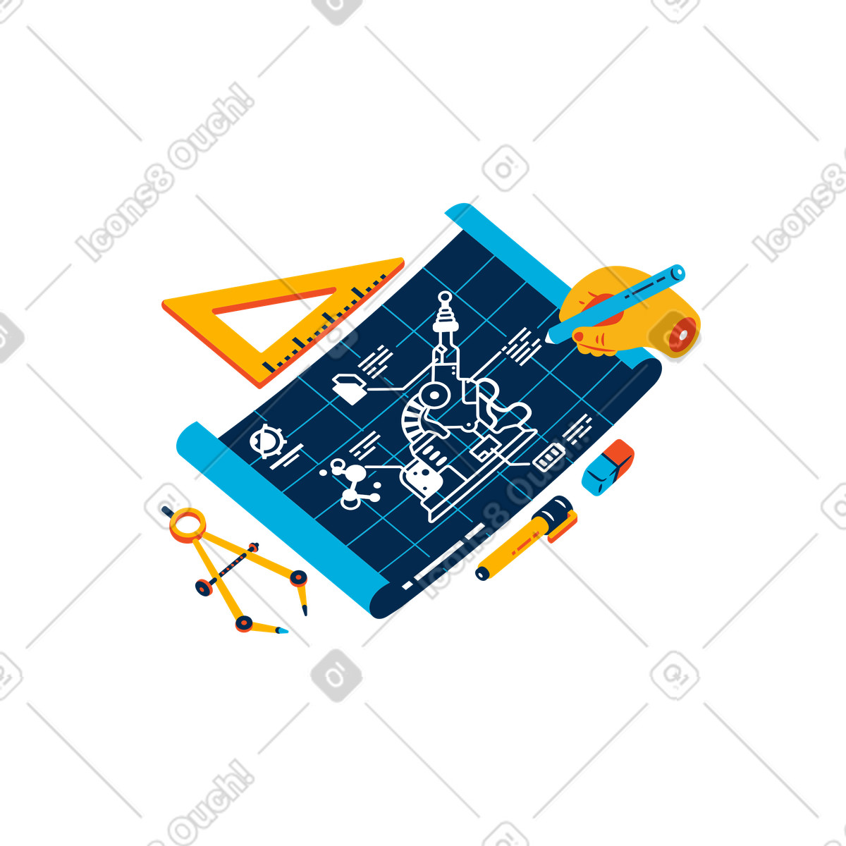 Design Science animated illustration in GIF, Lottie (JSON), AE