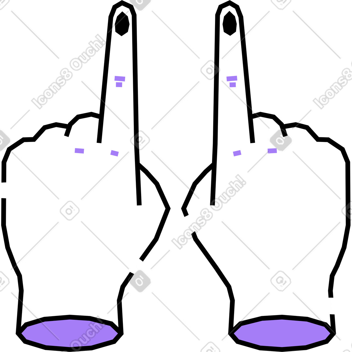 Illustration Deux mains avec les doigts levés dans le style Amethyst à télécharger aux formats PNG, SVG