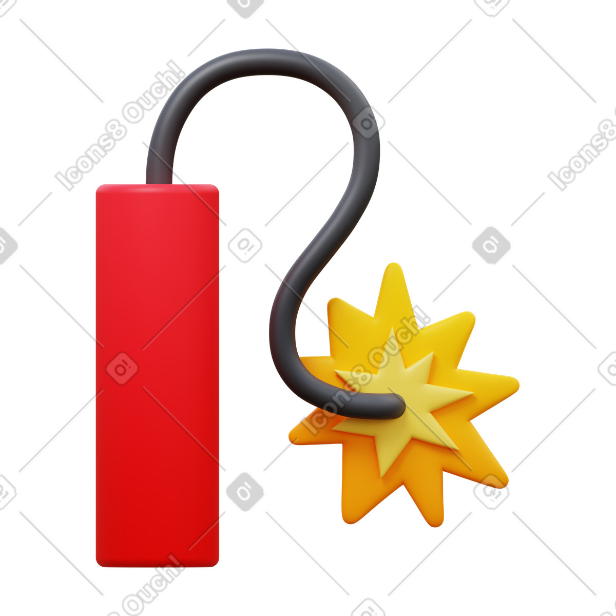 Illustration Dynamite dans le style 3D Fluency à télécharger aux formats PNG, SVG