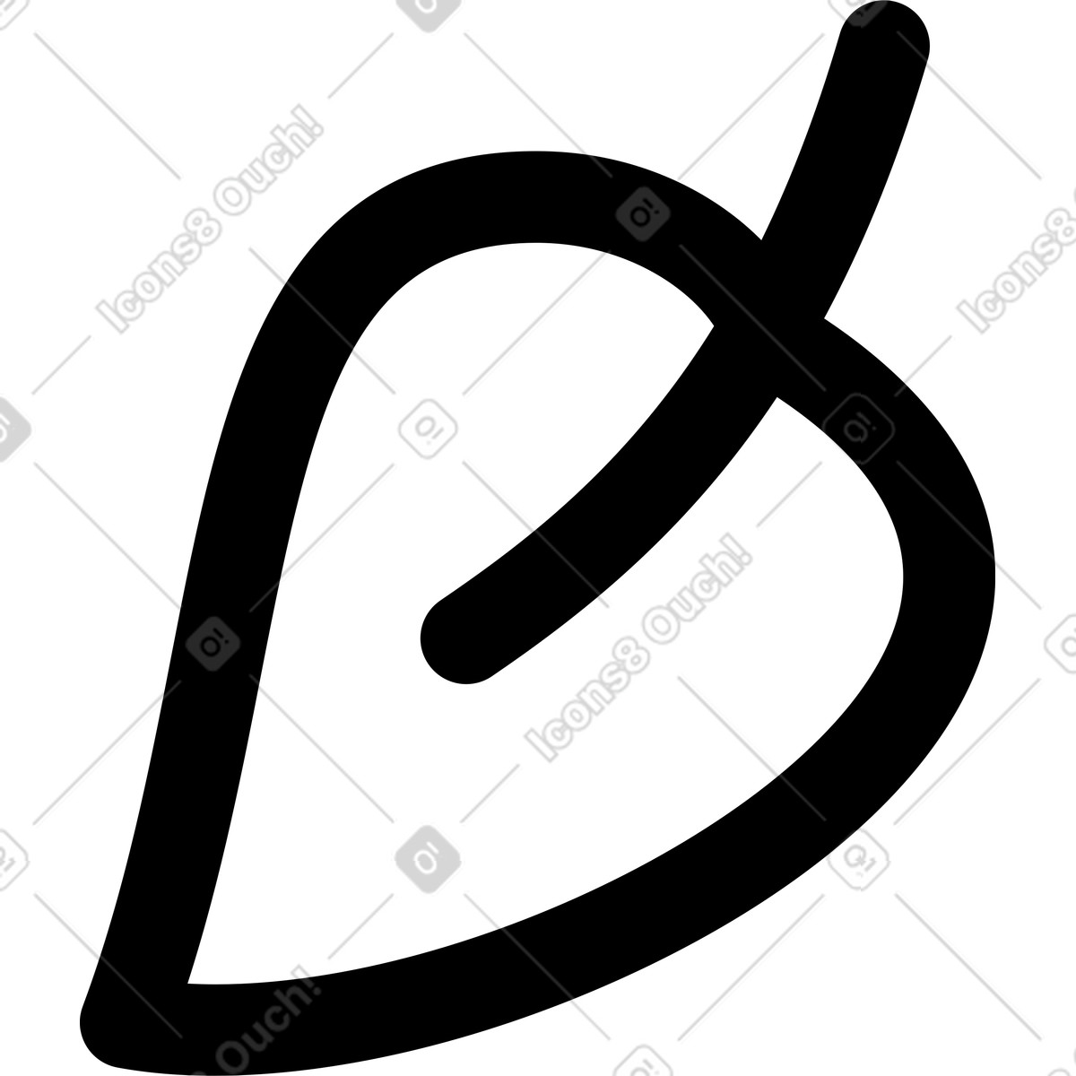Leaf from a tree illustration in Transistor style download in PNG, SVG