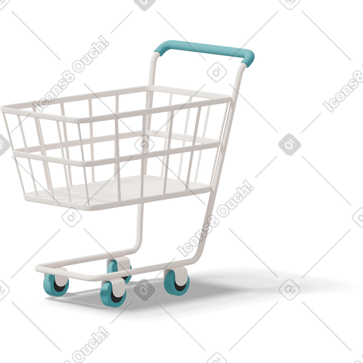 下载 3D Casual life 风格的 Shopping cart 插画，支持 PNG、SVG 格式