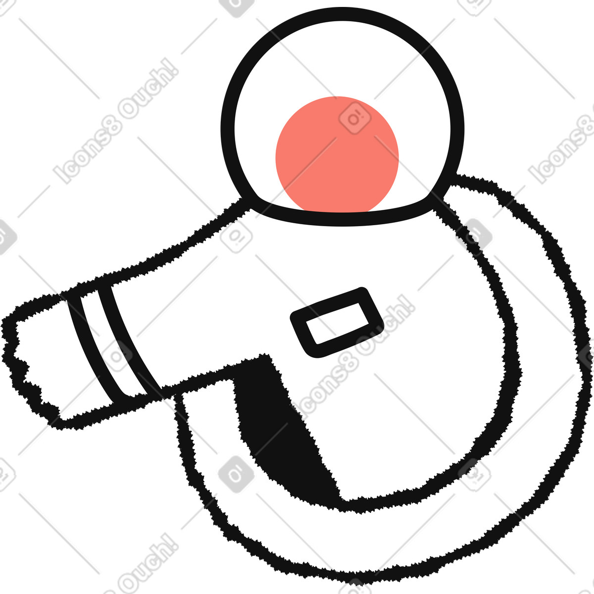 Ilustração de Astronaut helmet with spacesuit sleeve minimal line art style em no estilo Bold People para baixar em PNG, SVG