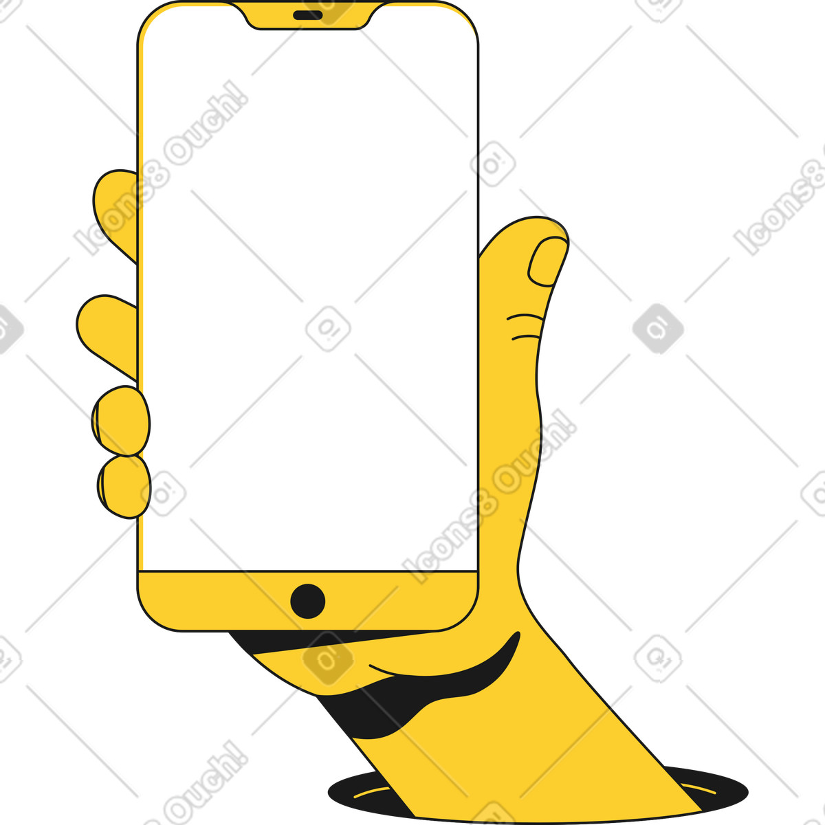 Ilustración Mano con telefono en estilo Taxi a descargar en PNG y SVG