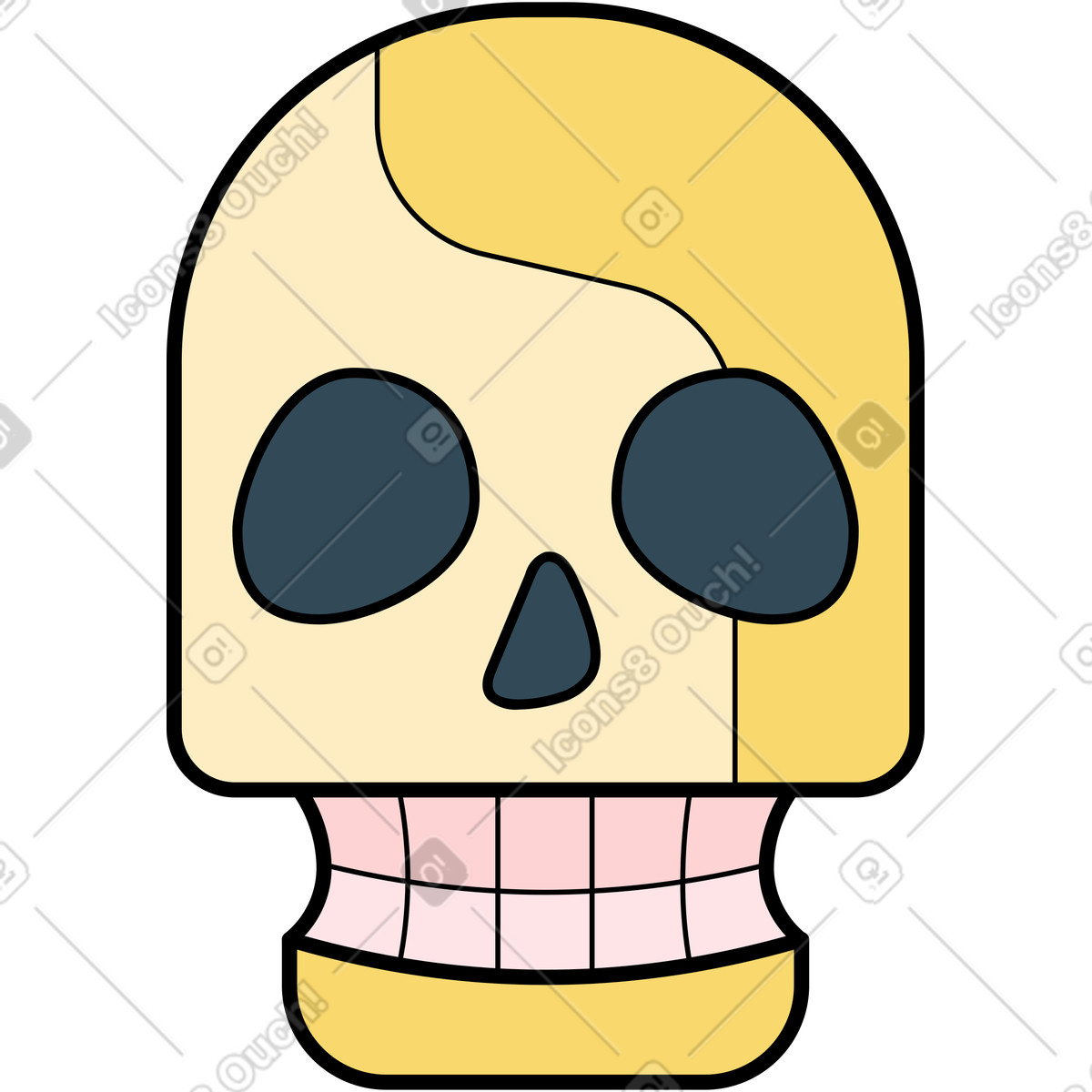Illustration Crâne dans le style Surr à télécharger aux formats PNG, SVG
