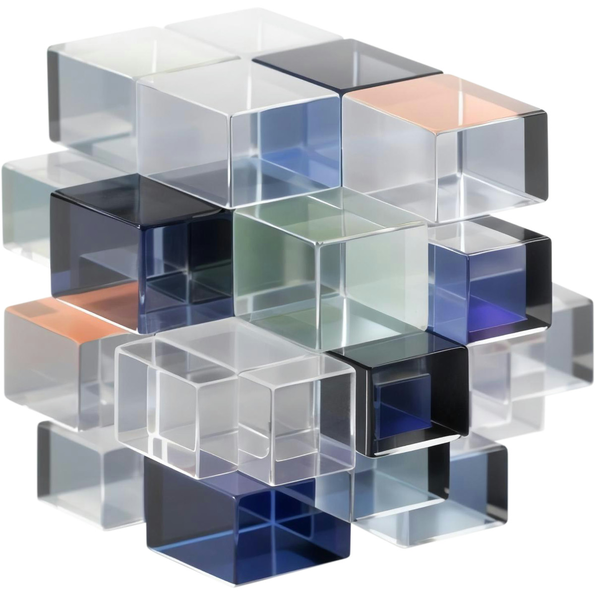 Blocks composition illustration in 3D style download in PNG, SVG