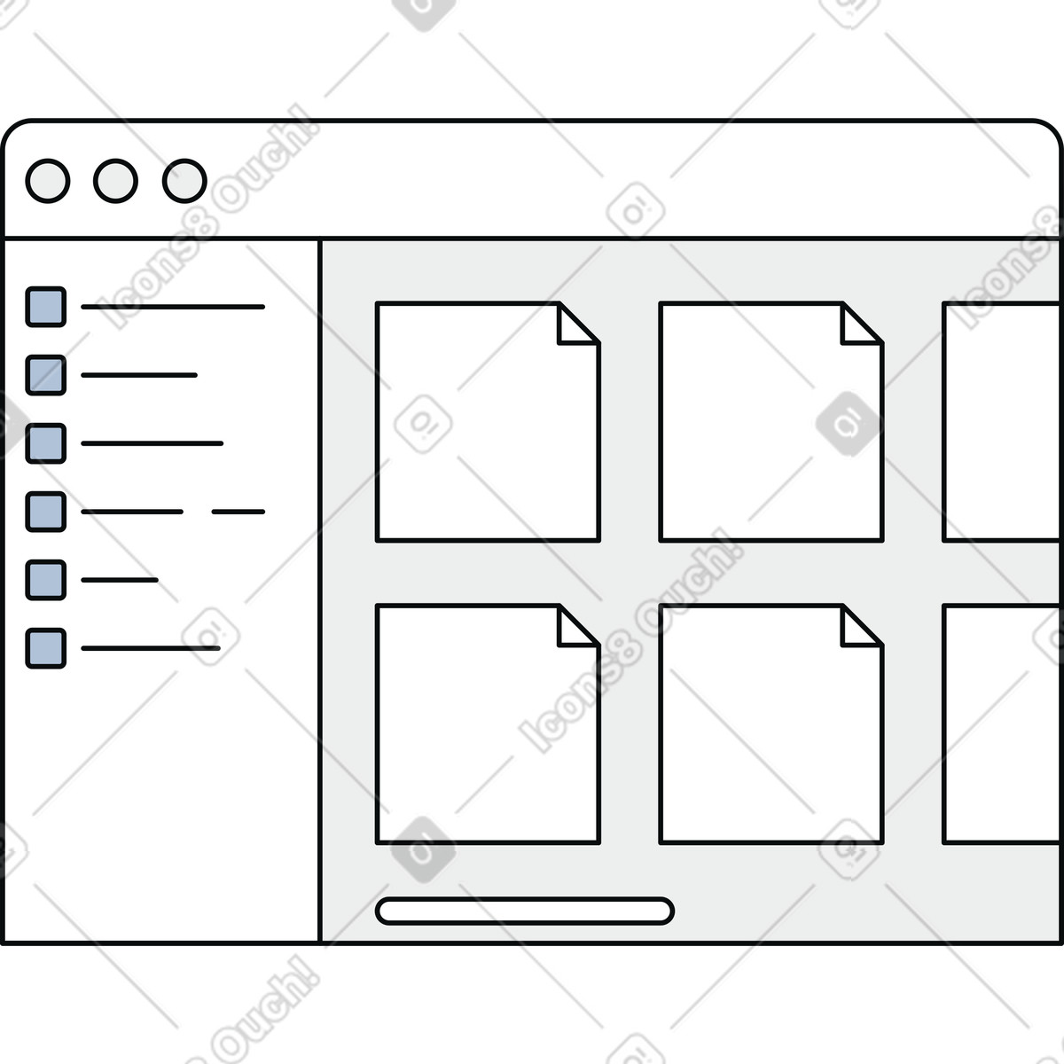 Illustration Système de fichiers partagé pour la collaboration en équipe dans le style Teko à télécharger aux formats PNG, SVG