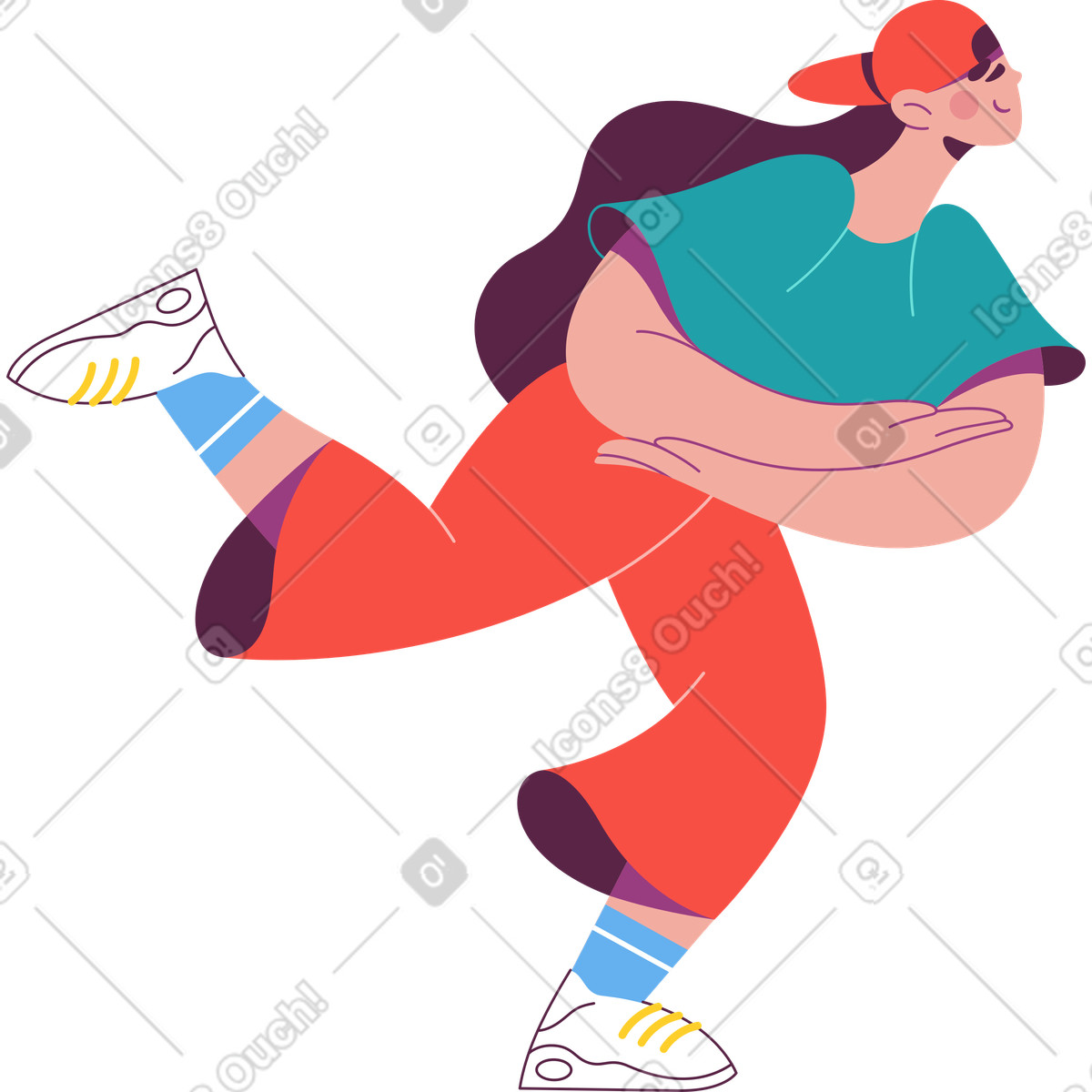 Girl illustration clipart in PNG, SVG, GIF, depicting a young female character.