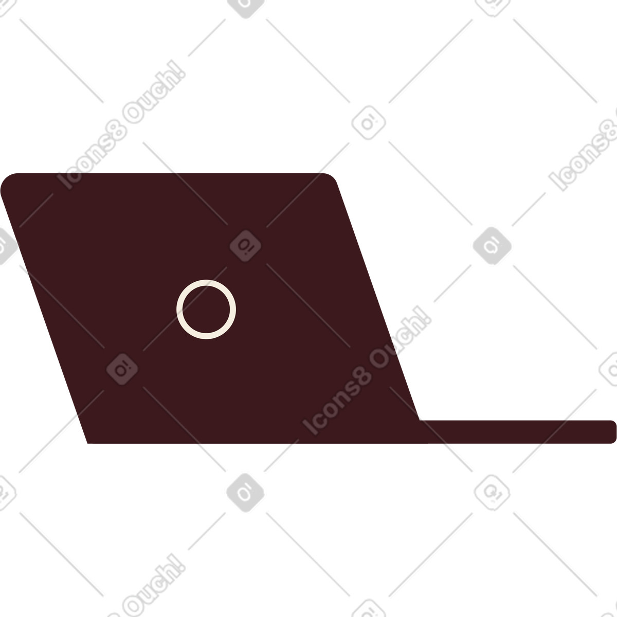 Illustration Ordinateur portable grand ouvert dans le style Folks à télécharger aux formats PNG, SVG