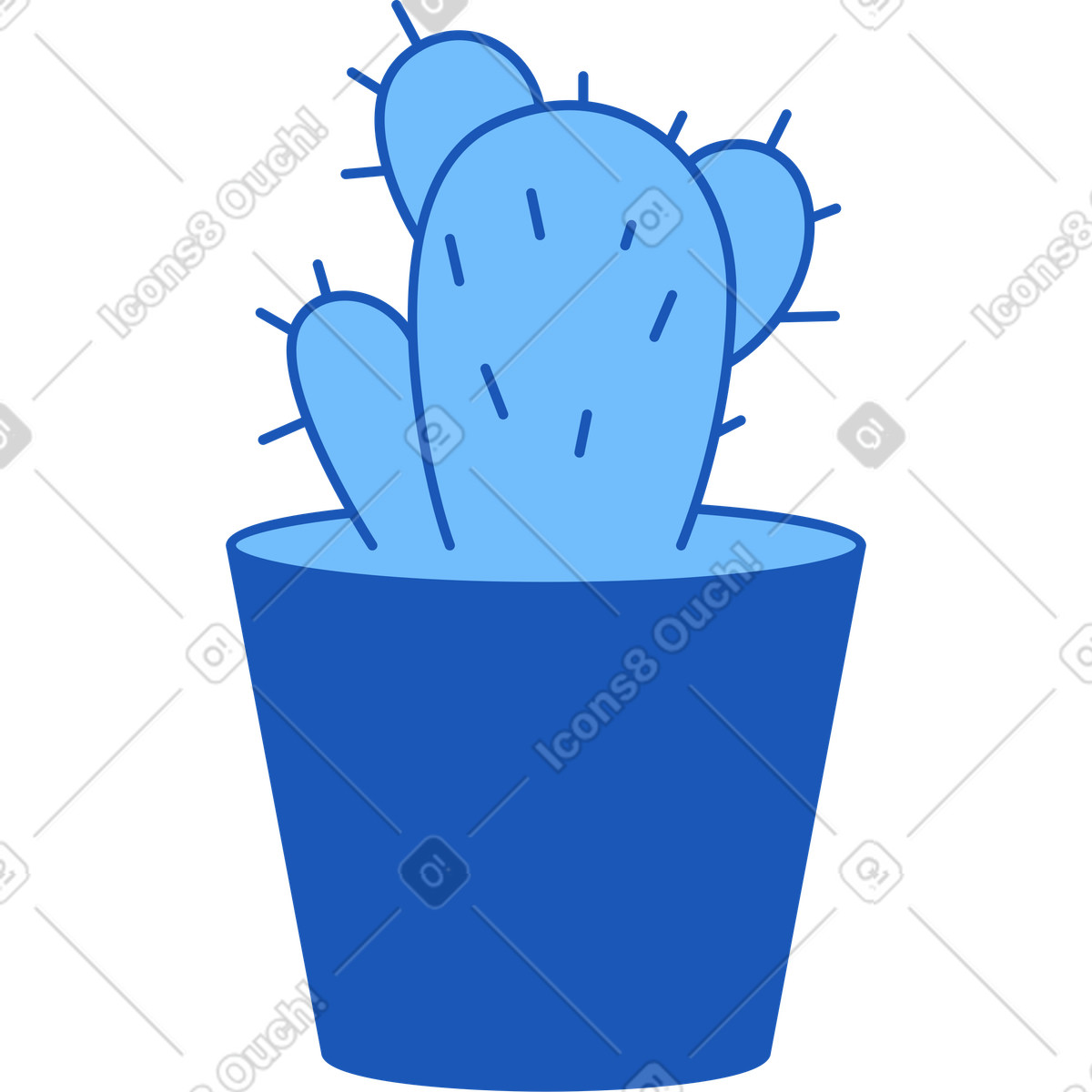 Cactus illustration in Storyline style download in PNG, SVG