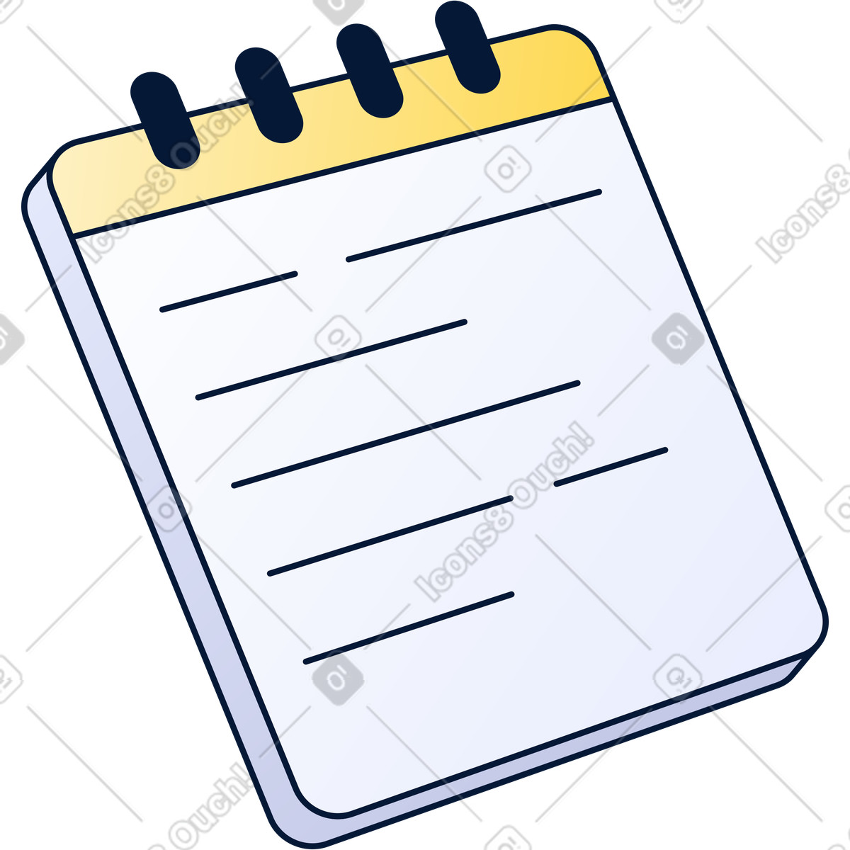 Illustration Icône du bloc-notes dans le style Neat à télécharger aux formats PNG, SVG