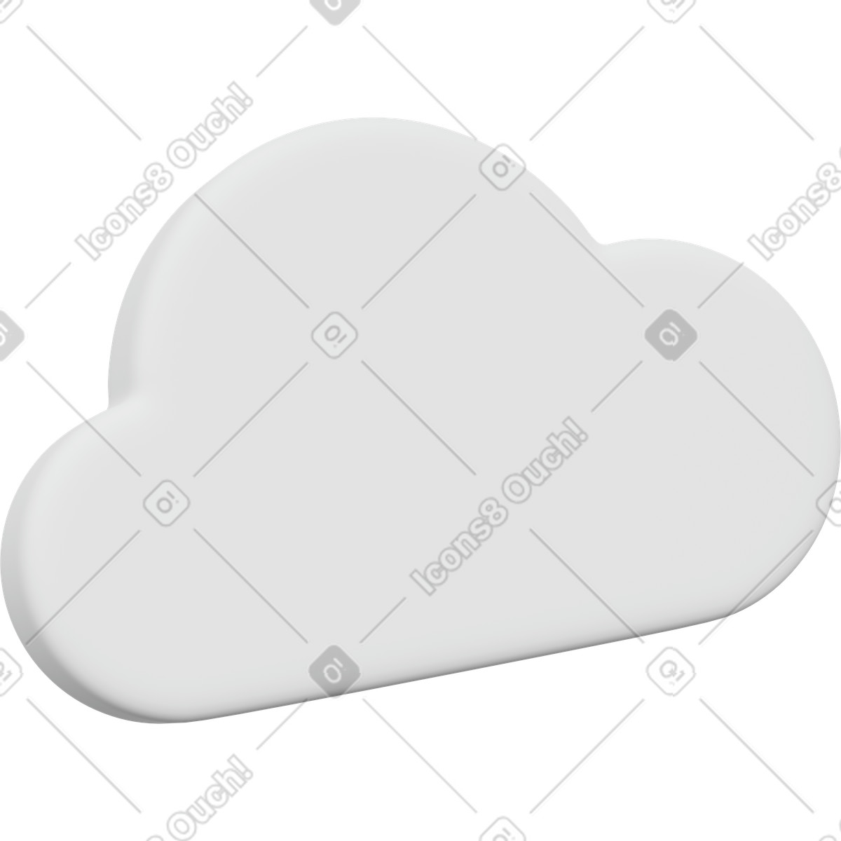 Ilustração de Cloud icon representing online storage and internet data backup concept em no estilo 3D Playful para baixar em PNG, SVG