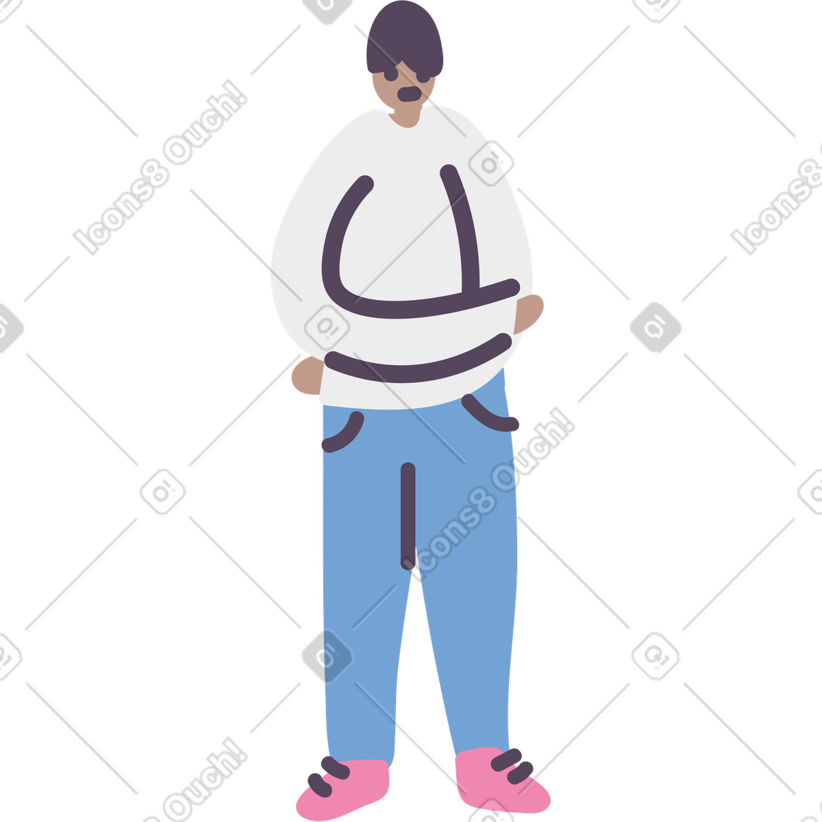 Pluto スタイルの Standing man with crossed arms のイラストをPNG、SVG形式でダウンロード