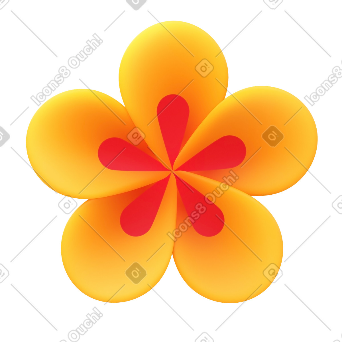 Illustration Fleur jaune dans le style 3D Fluency à télécharger aux formats PNG, SVG
