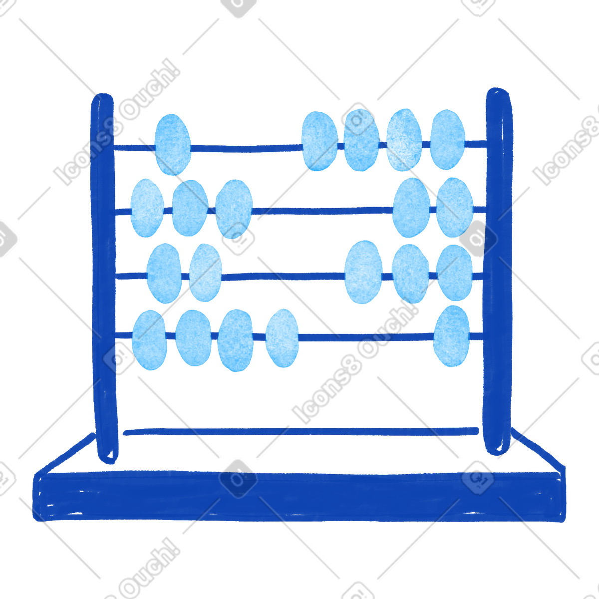 Ilustração de Abacus counting frame with blue beads on wooden stand em no estilo Tint para baixar em PNG, SVG