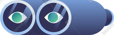 Binoculars with eyes PNG, SVG