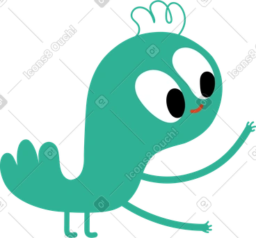 팔이 긴 녹색 캐릭터 PNG, SVG