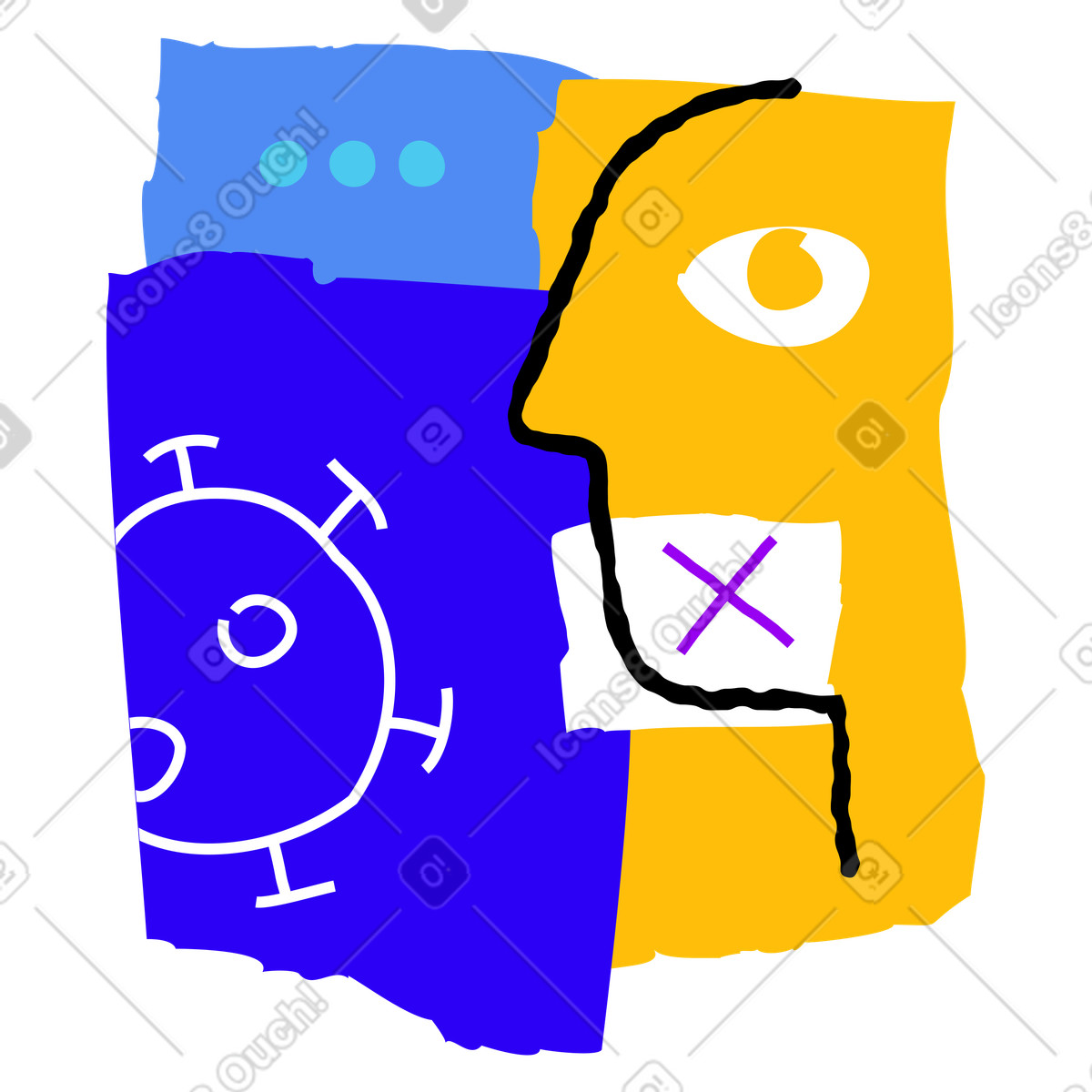 COVID illustrazione in stile Puzzle scarica in PNG, SVG