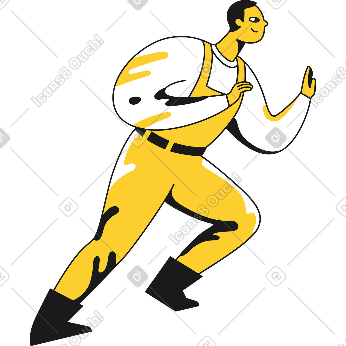 Uomo in tuta e stivali illustrazione stile Taxi scarica PNG, SVG