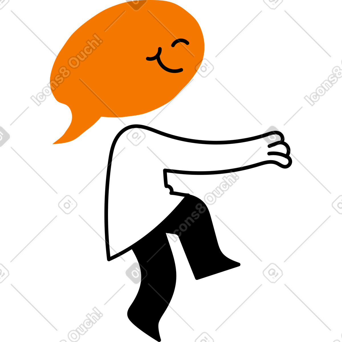 Weibliche figur springt-Illustration im Giggle-Stil als Download in PNG, SVG