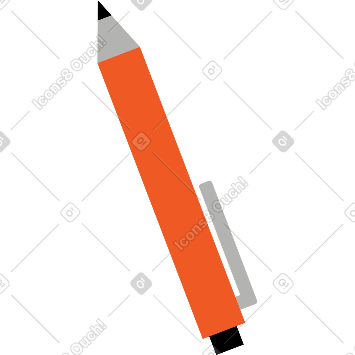 下载 Tiny 风格的 橙色笔 插画，支持 PNG、SVG 格式