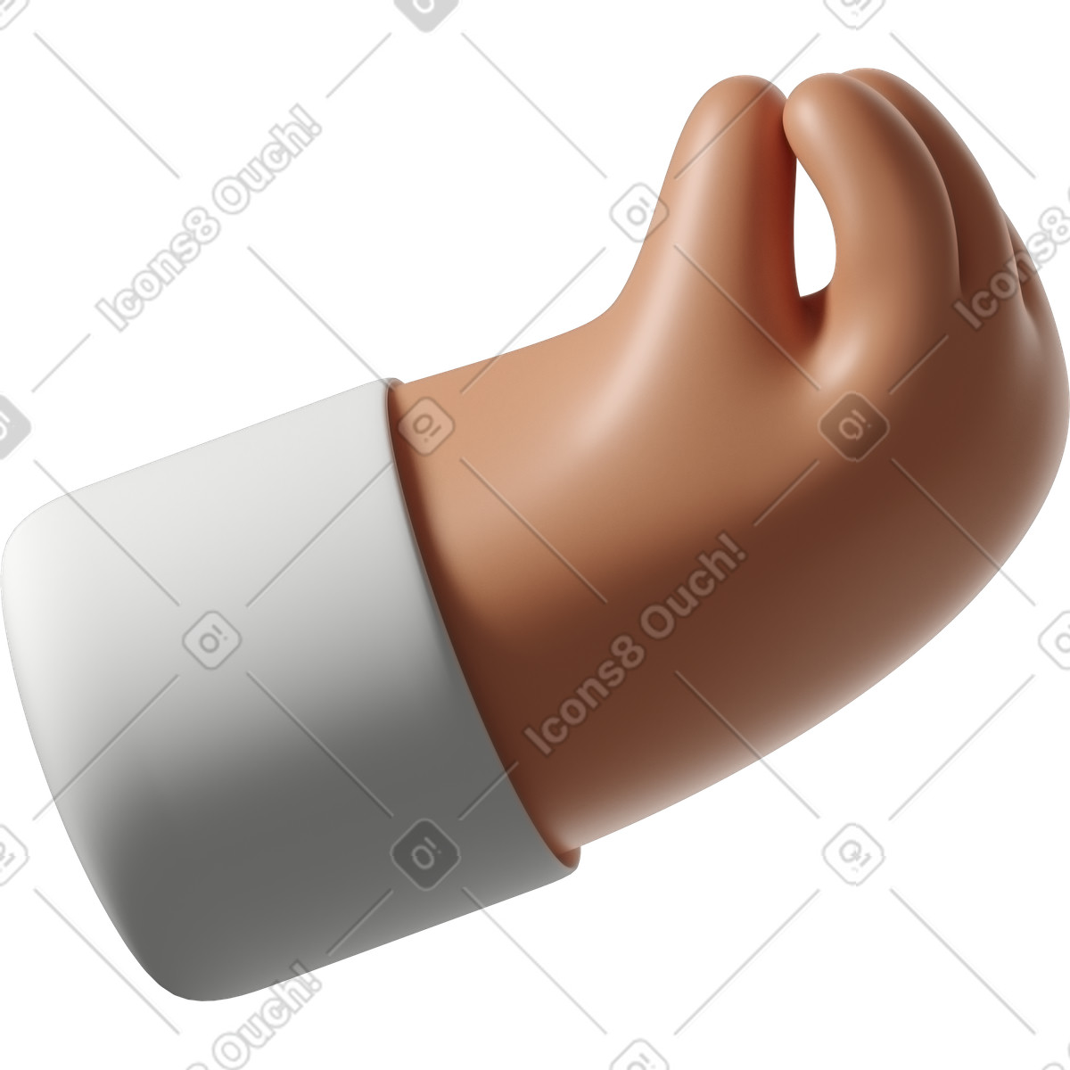 下载 3D Hands Fun&Wild 风格的 用捏手指的晒黑皮肤手 插画，支持 PNG、SVG 格式