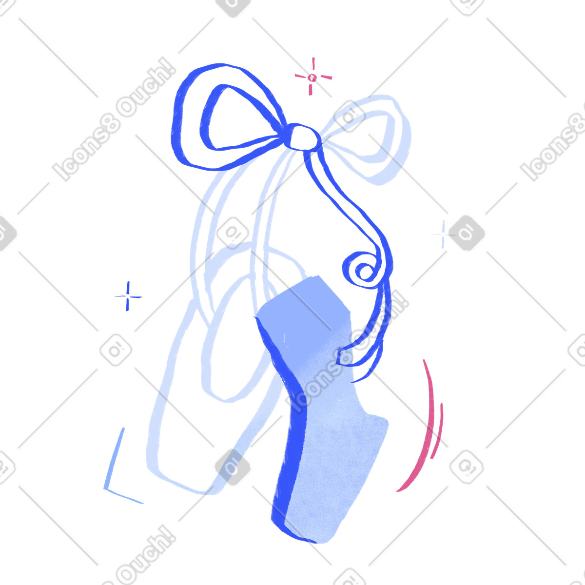 Illustration Balllet shoes with graphic elements dans le style Quirky à télécharger aux formats PNG, SVG