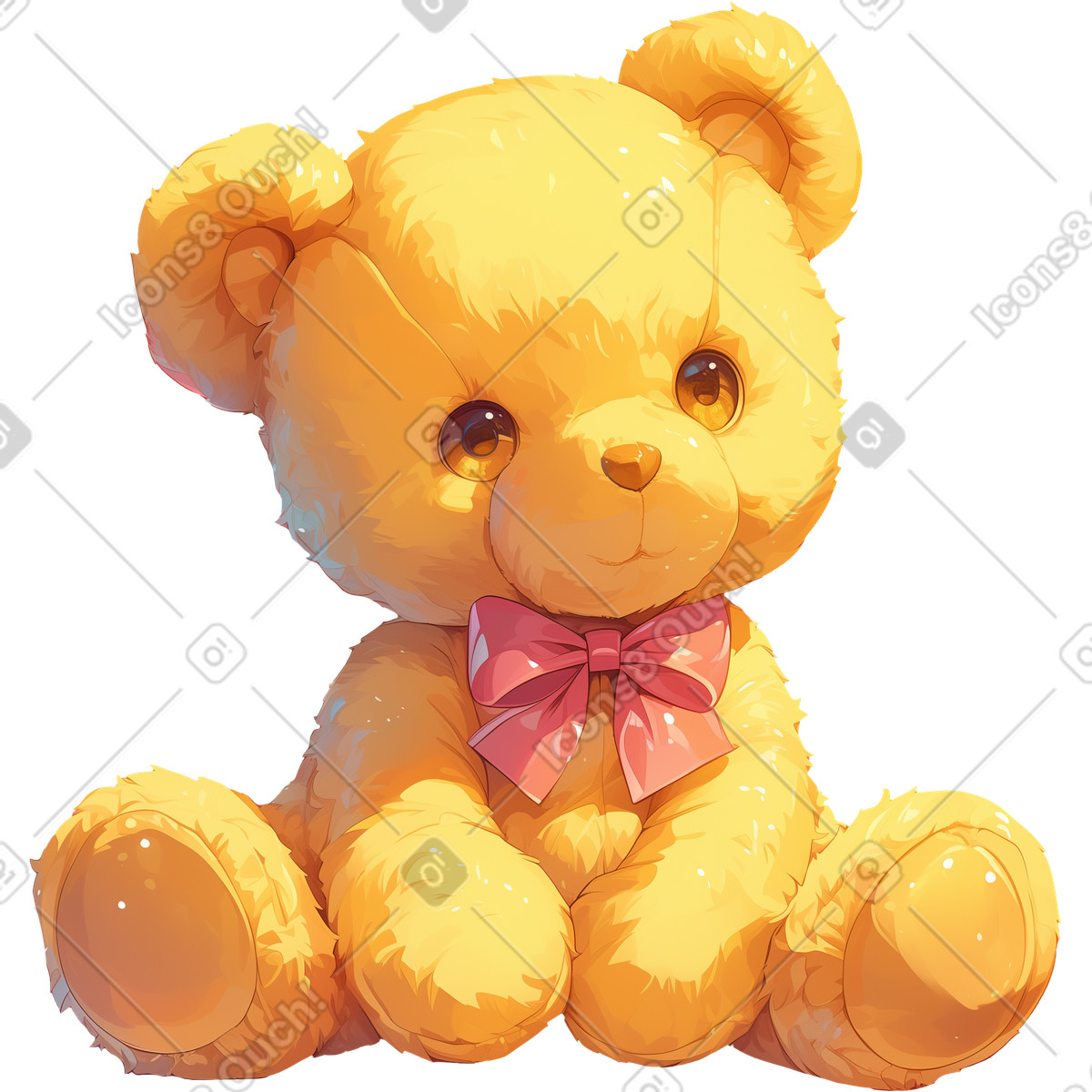 Teddy bear illustration in Glazy style download in PNG, SVG