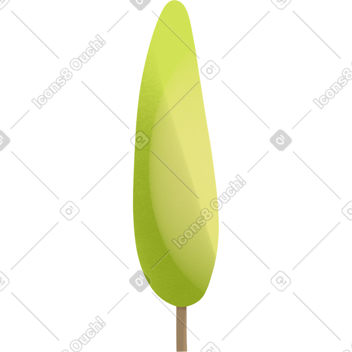 Tall green tree illustration in Shine style download in PNG, SVG