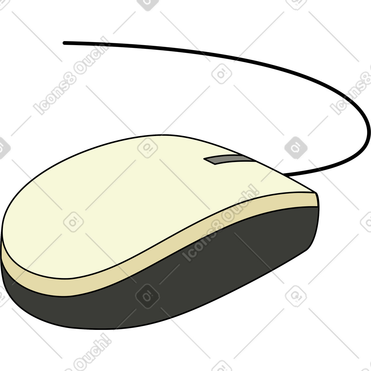 Computer mouse illustration in Retro style download in PNG, SVG