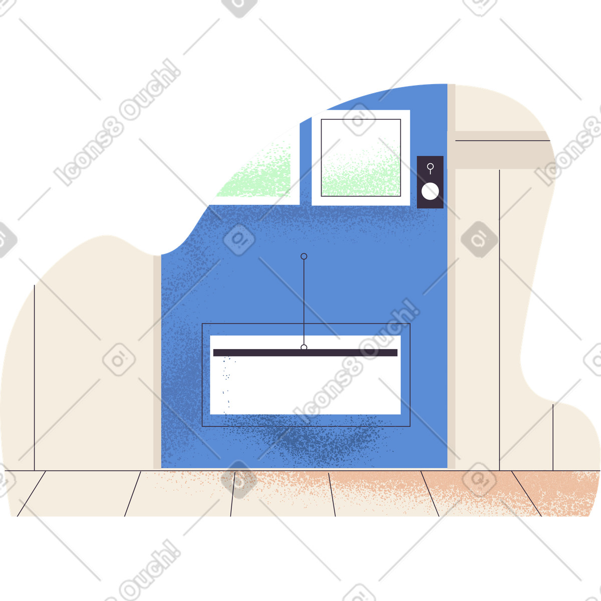 Boden und tür-Illustration im Pale-Stil als Download in PNG, SVG