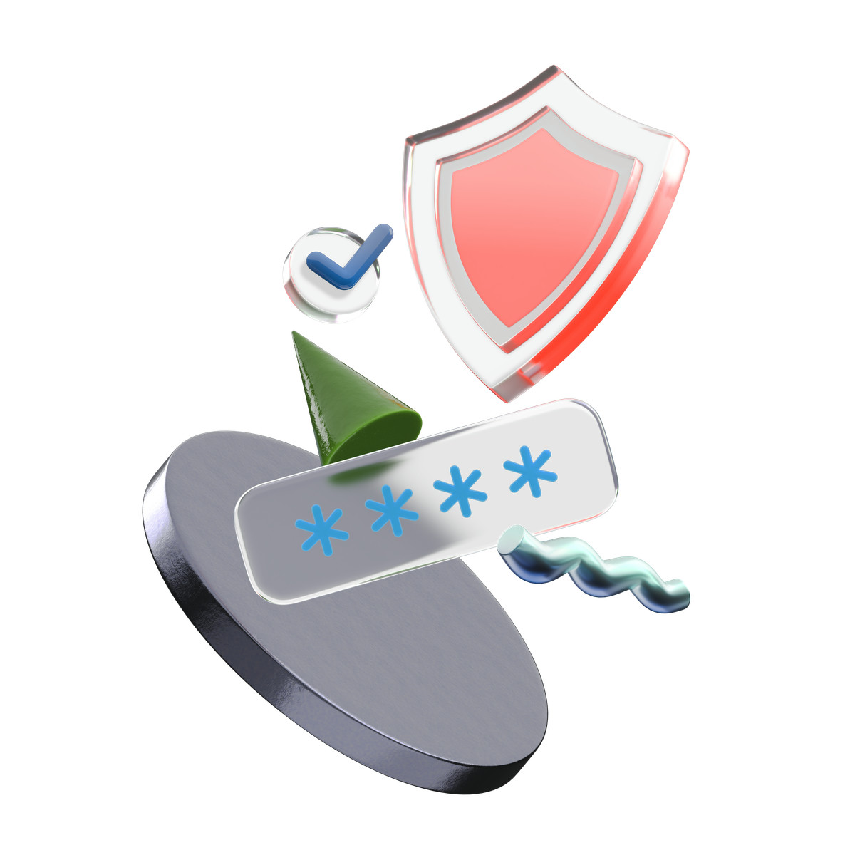 Ilustração animada de Segurança cibernética, senha e escudo em GIF, Lottie (JSON), AE