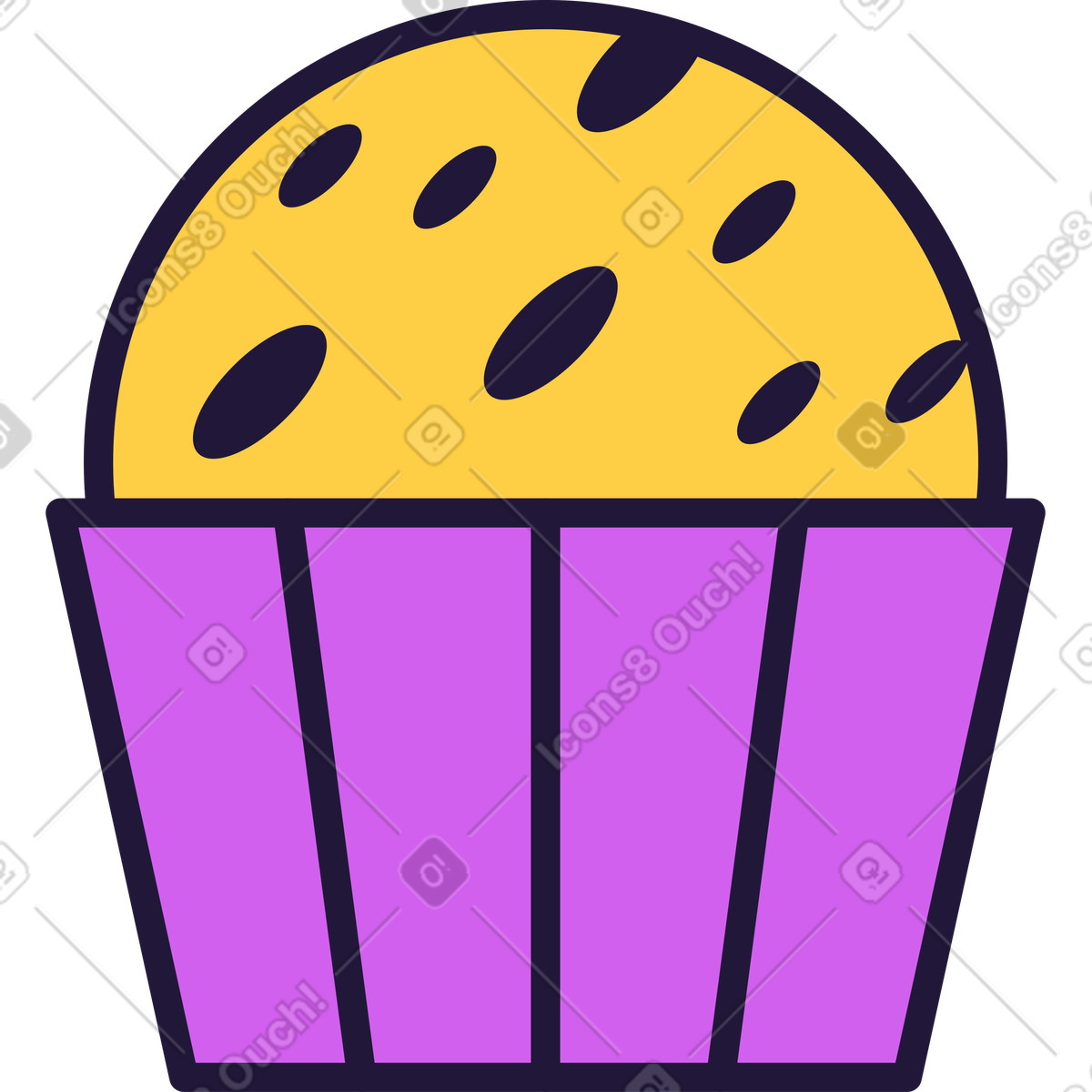 Cupcake-Illustration im Conifer-Stil als Download in PNG, SVG