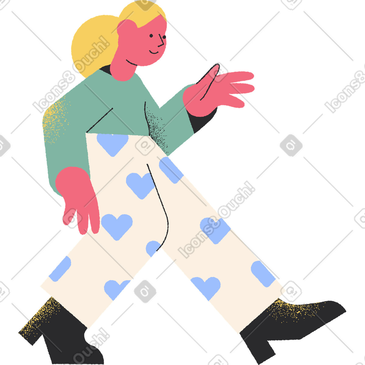 Pablo スタイルの 女の子 のイラストをPNG、SVG形式でダウンロード