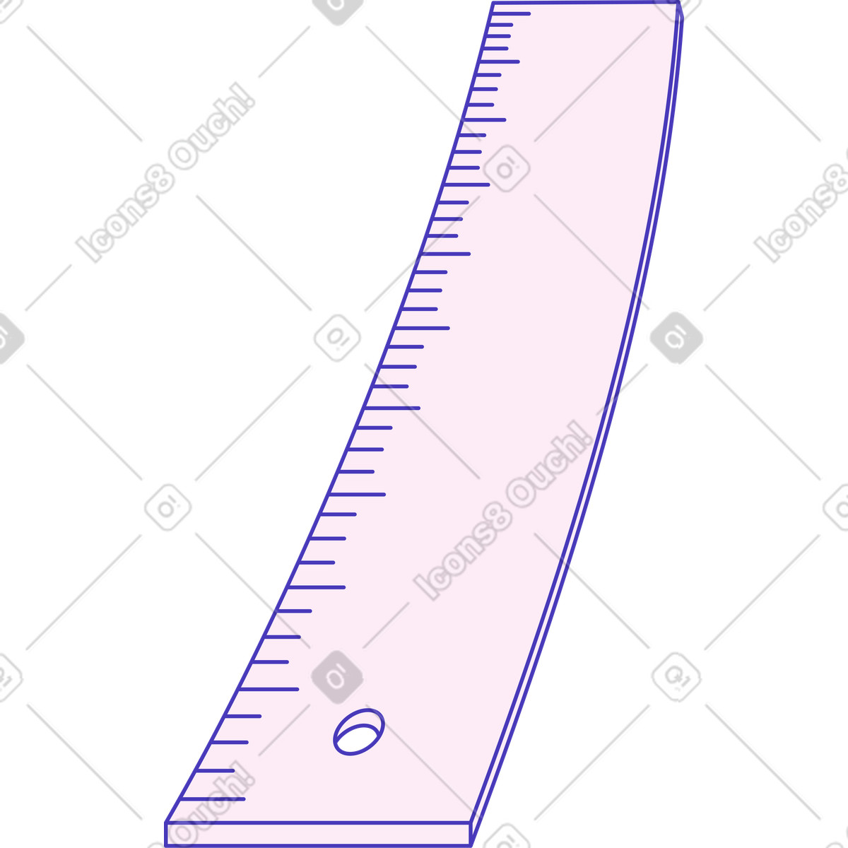Bended ruler illustration in Blueberry style download in PNG, SVG