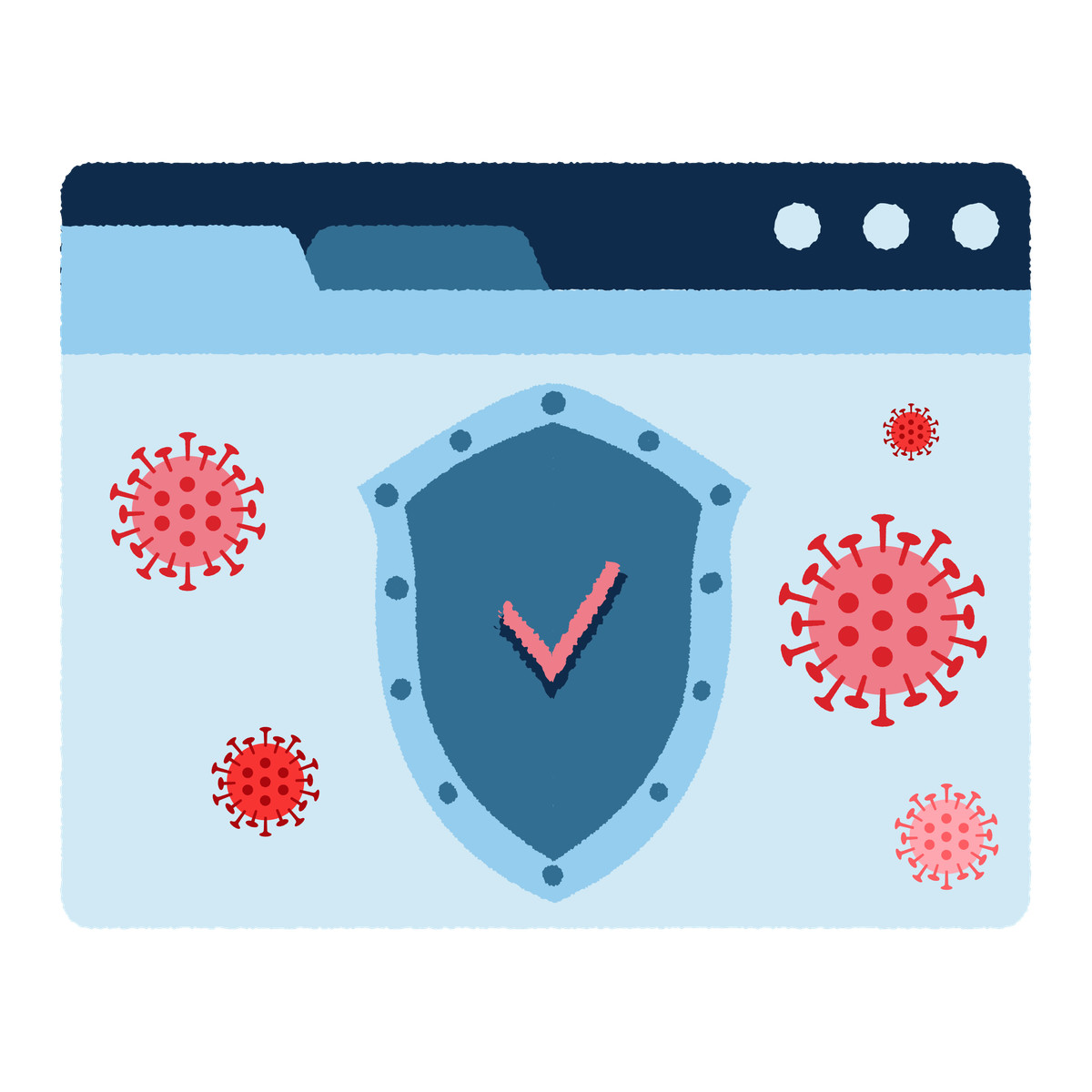 Ilustração de Browser antivirus em no estilo Cherry para baixar em PNG, SVG
