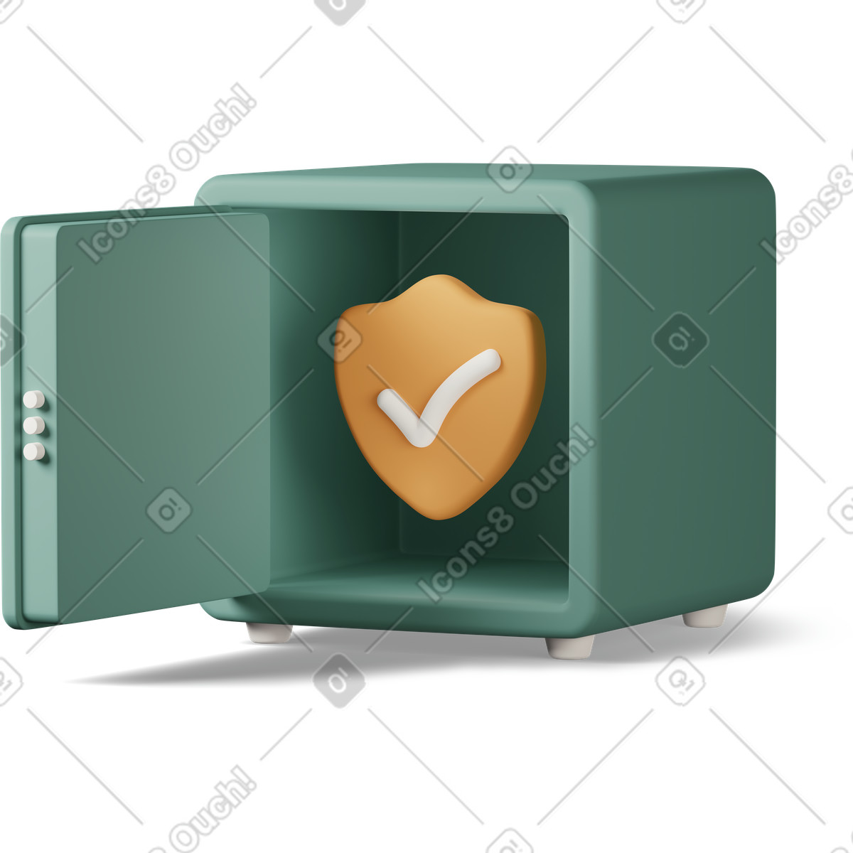 Ilustração de Safe with security shield em no estilo 3D Casual life para baixar em PNG, SVG