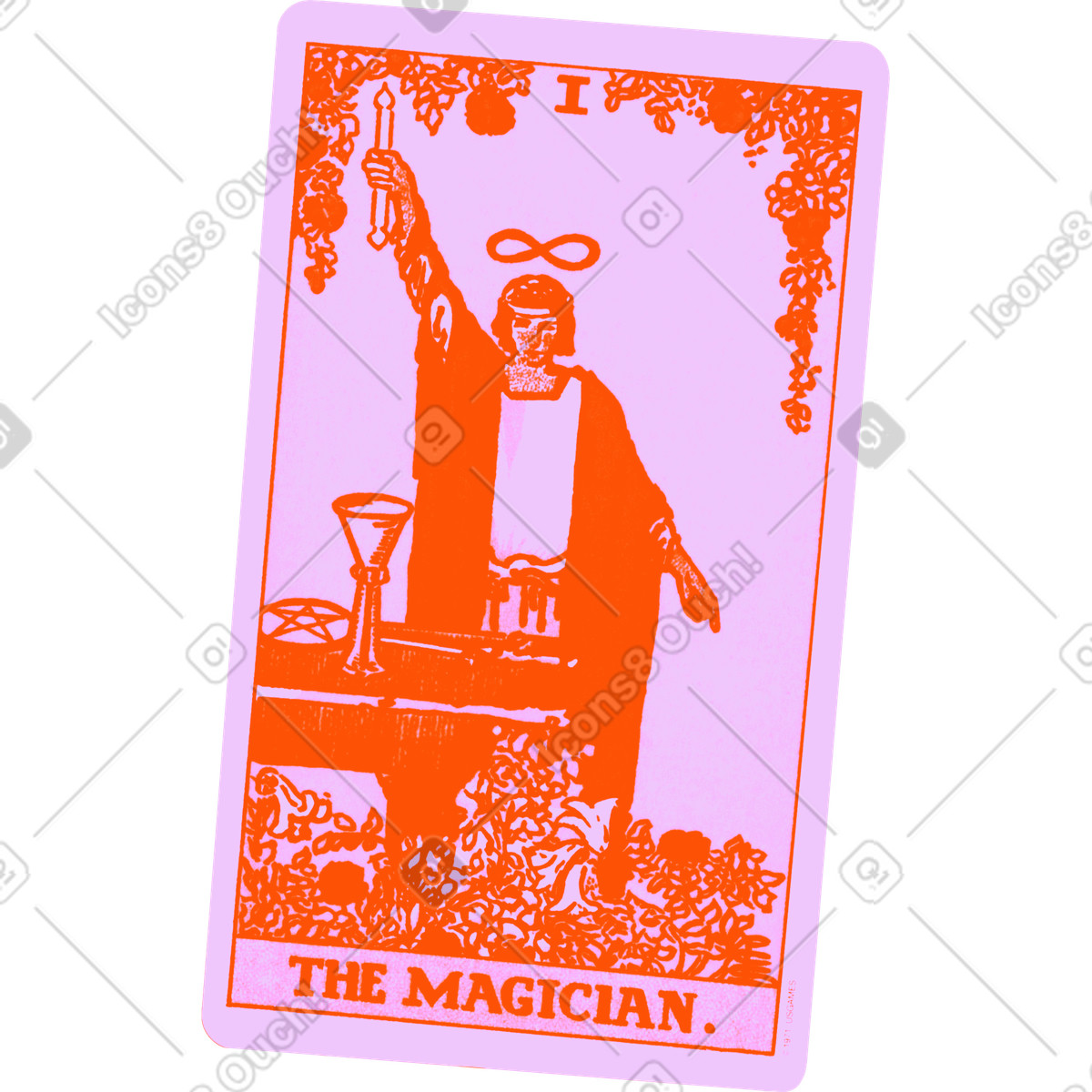 Tarot card the magician illustration in Print style download in PNG, SVG
