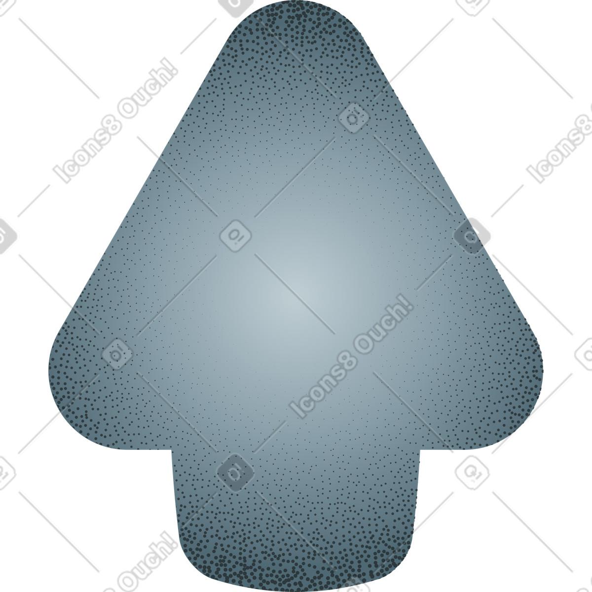 Grey grainy upward arrow illustration in Grain style download in PNG, SVG