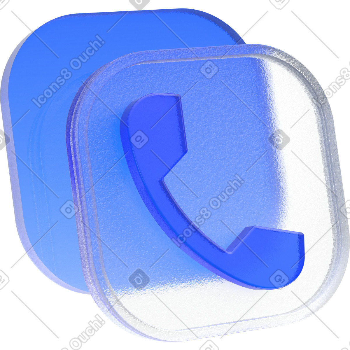 Transparent phone call icon illustration in 3D Enterprise style download in PNG, SVG