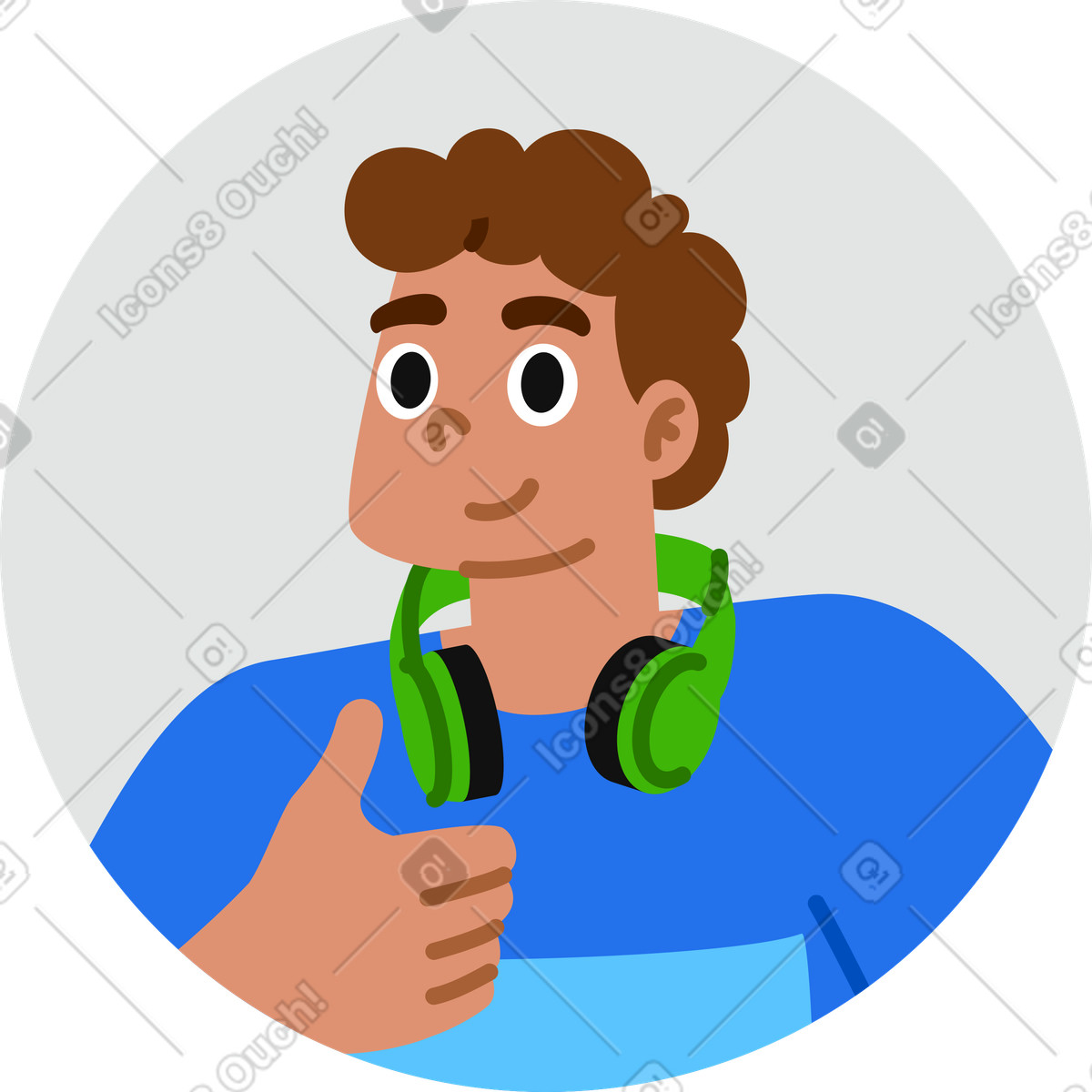下载 Active 风格的 男人显示拇指头像 插画，支持 PNG、SVG 格式