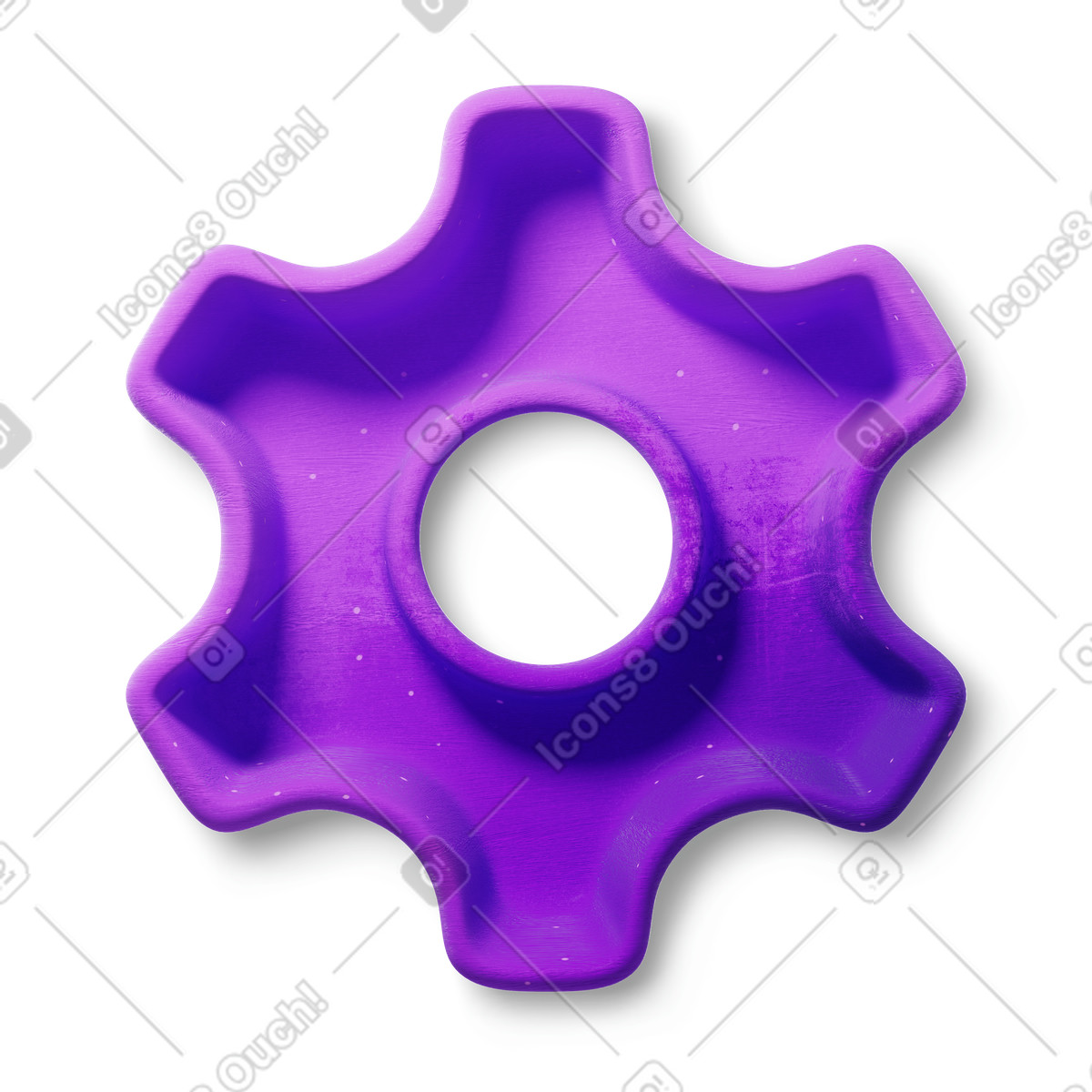 Ilustración Purple gear, configuración del sistema en estilo 3D Microsoft Fluent illustration a descargar en PNG y SVG