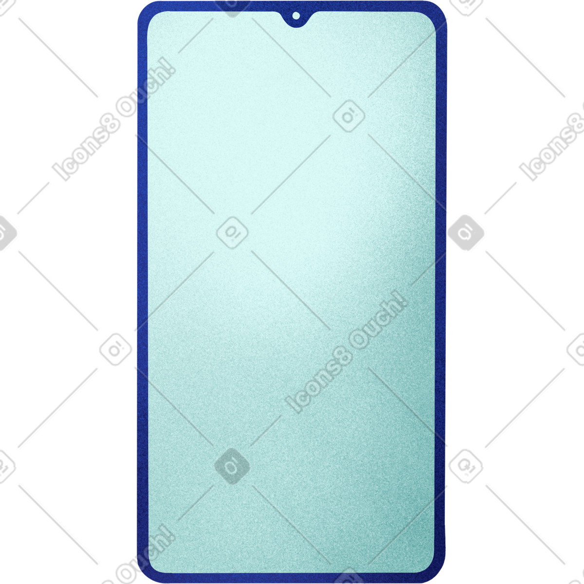 Smartphone with a blue case illustration in Willowy style download in PNG, SVG