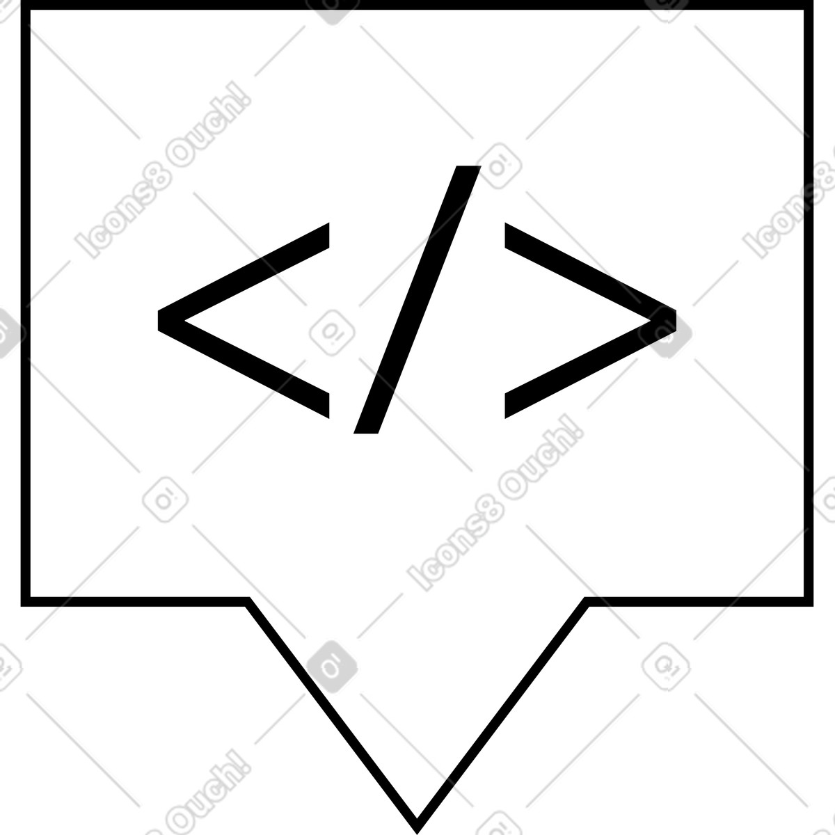 Ilustración Bocadillo de diálogo con código en estilo Tiny a descargar en PNG y SVG