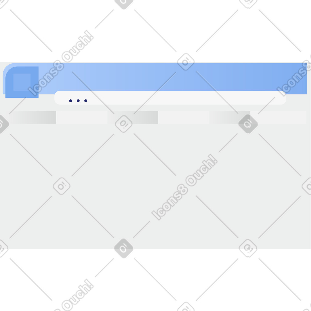Browser window animated illustration in Clip style download in GIF, Lottie (JSON), AE
