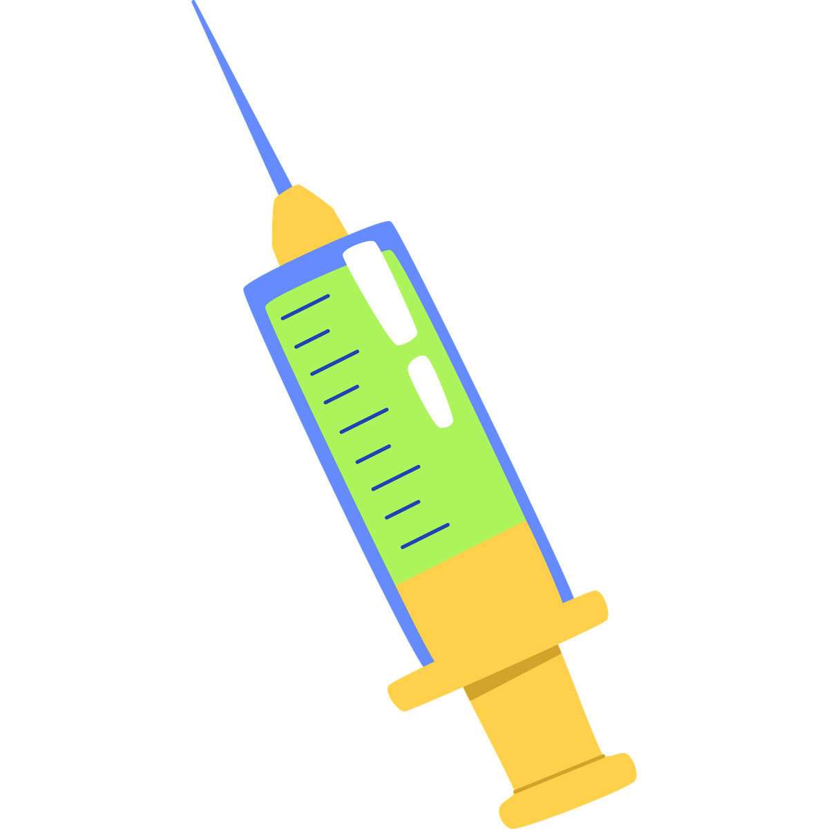 Syringe of vaccine illustration in Bouncy style download in PNG, SVG