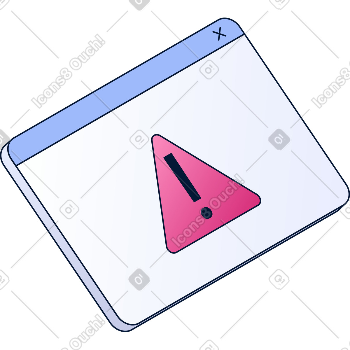 Error popup illustration in PNG, SVG