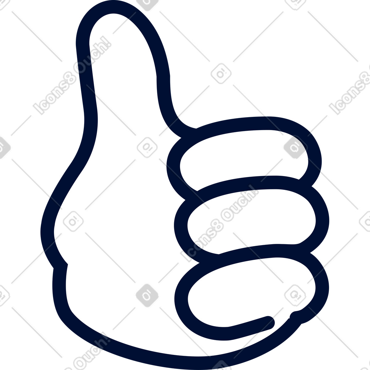 Ilustración Pulgares hacia arriba en estilo Blink a descargar en PNG y SVG