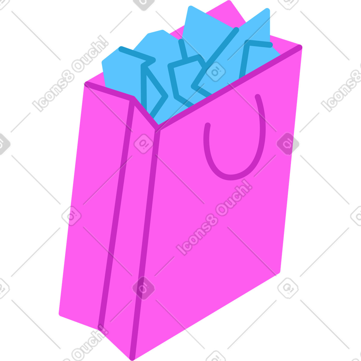 Paper bag illustration in Active style download in PNG, SVG