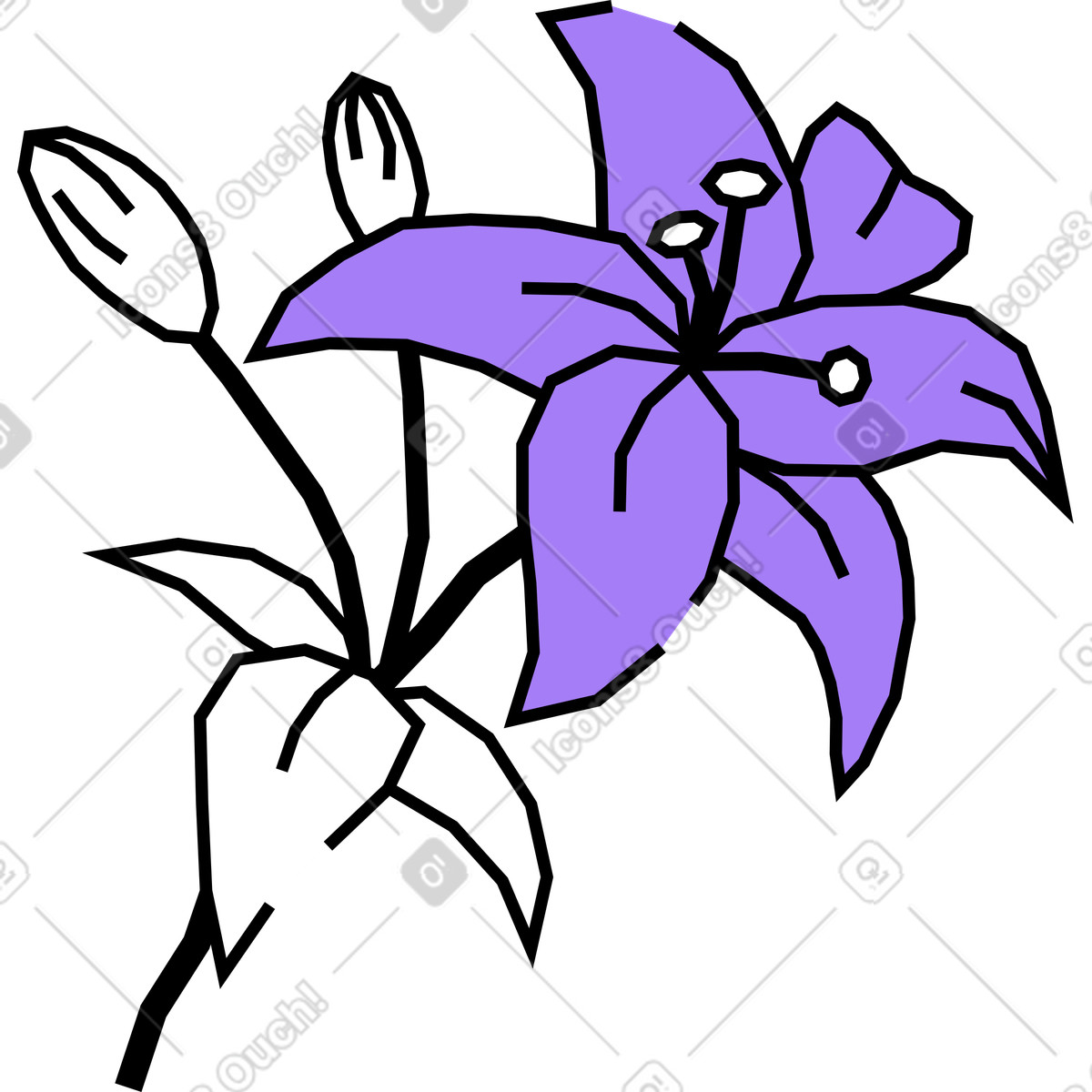 Amethyst 스타일의 백합 일러스트레이션 PNG, SVG 다운로드